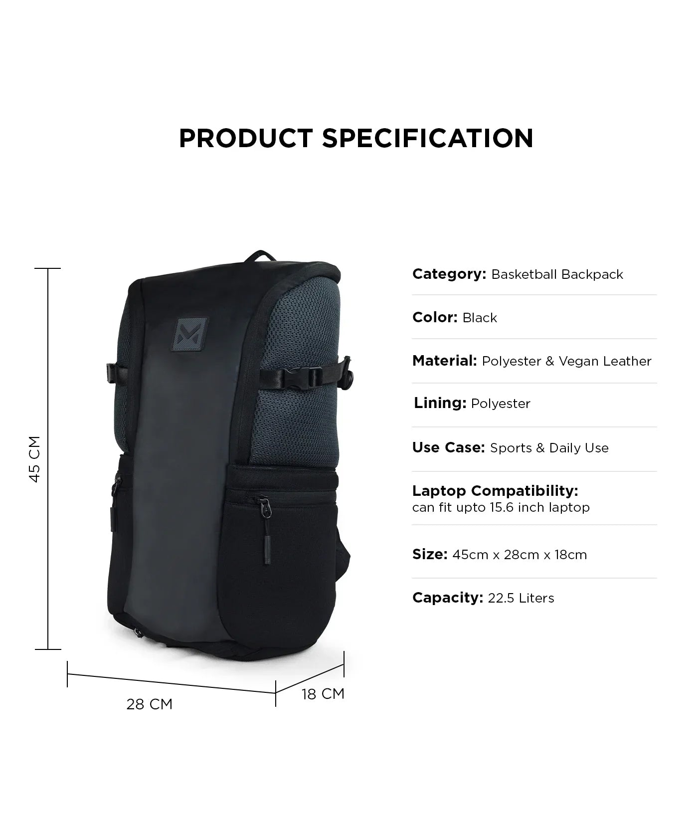 Mohawk Mystic Backpack with basketball holder