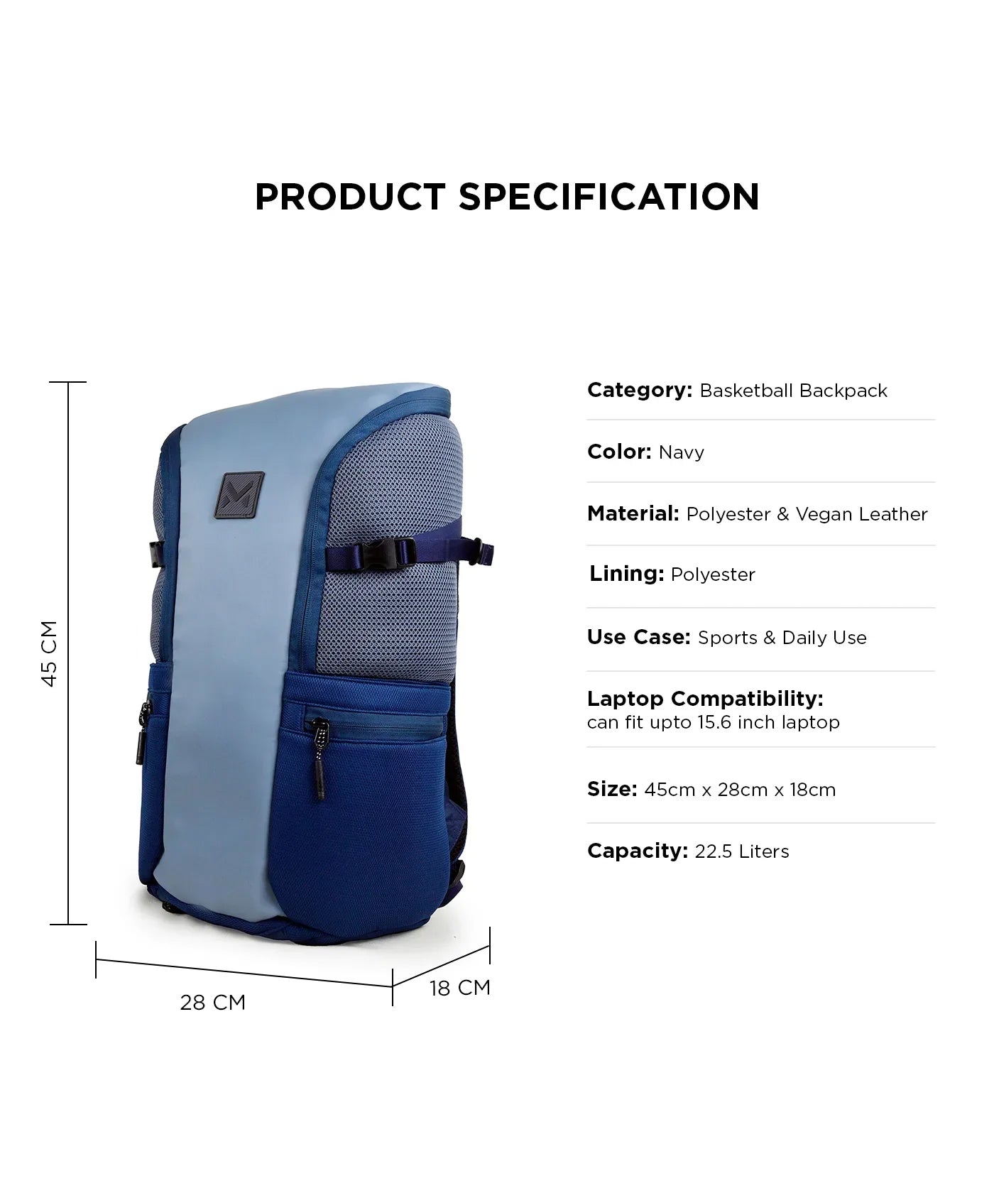 Mohawk Mystic Backpack with basketball holder